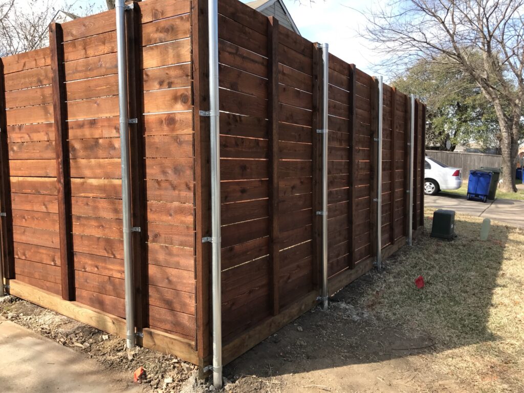 Horizontal Wood Fence Installation in Frisco and Little Elm Area