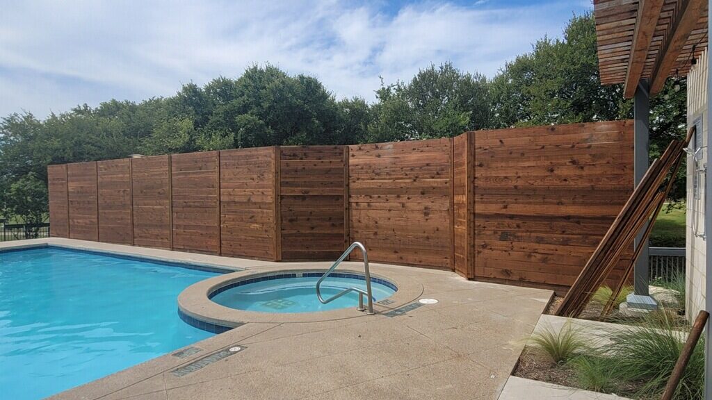 Horizontal Wood Fence Installation in Frisco and Little Elm Area