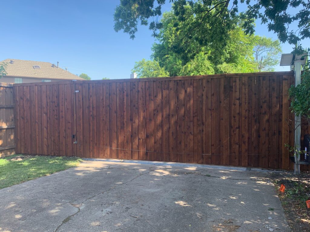 Wood Slide Gate Electric and Solar Dallas Fort Worth Area